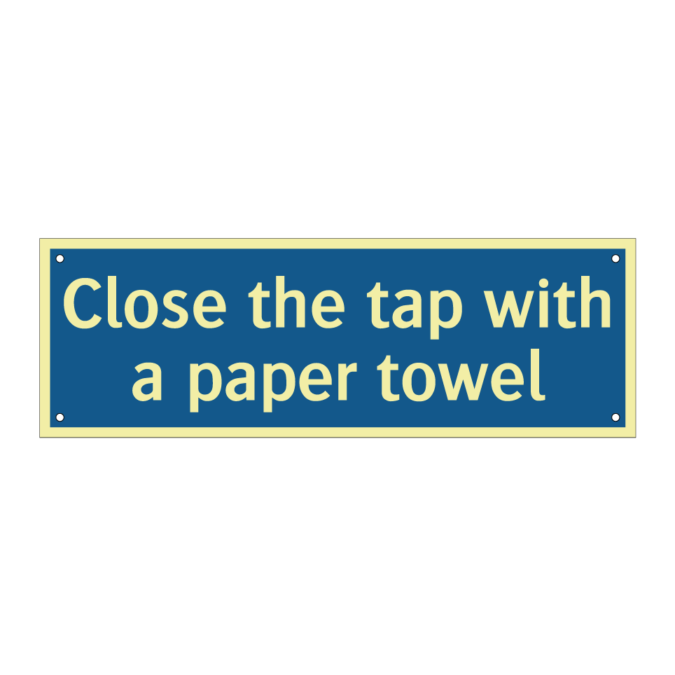 Close the tap with a paper towel