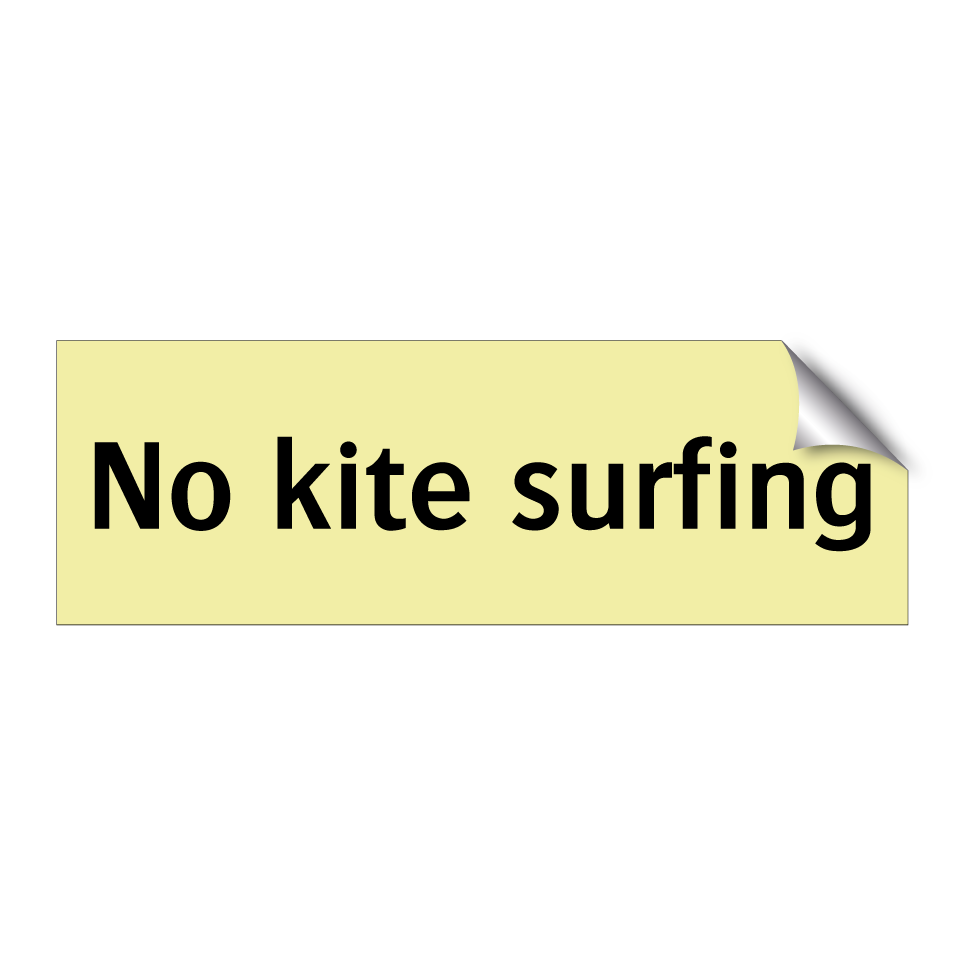 No kite surfing
