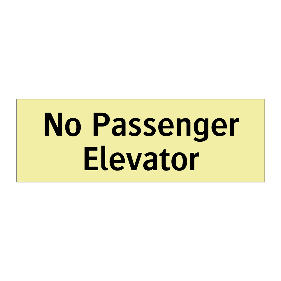 No Passenger Elevator