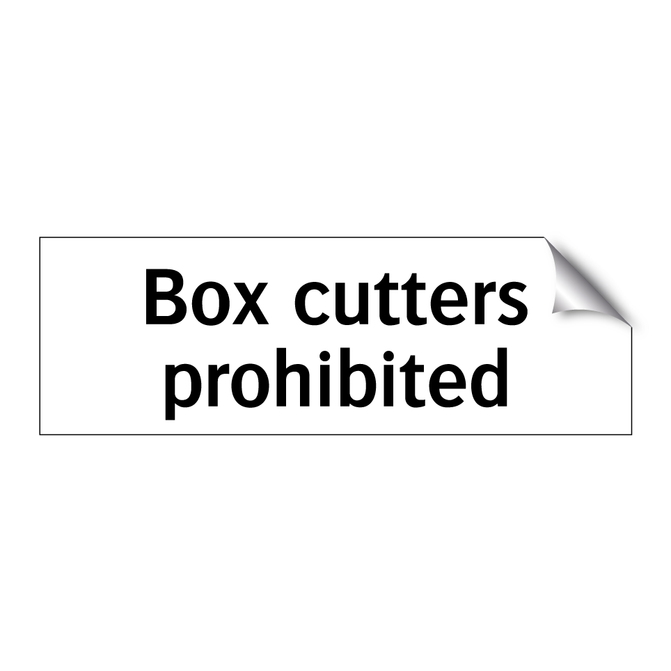 Box cutters prohibited