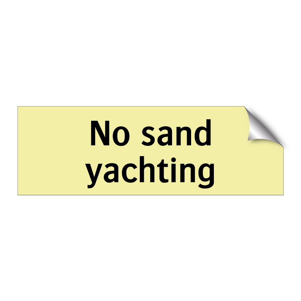 No sand yachting