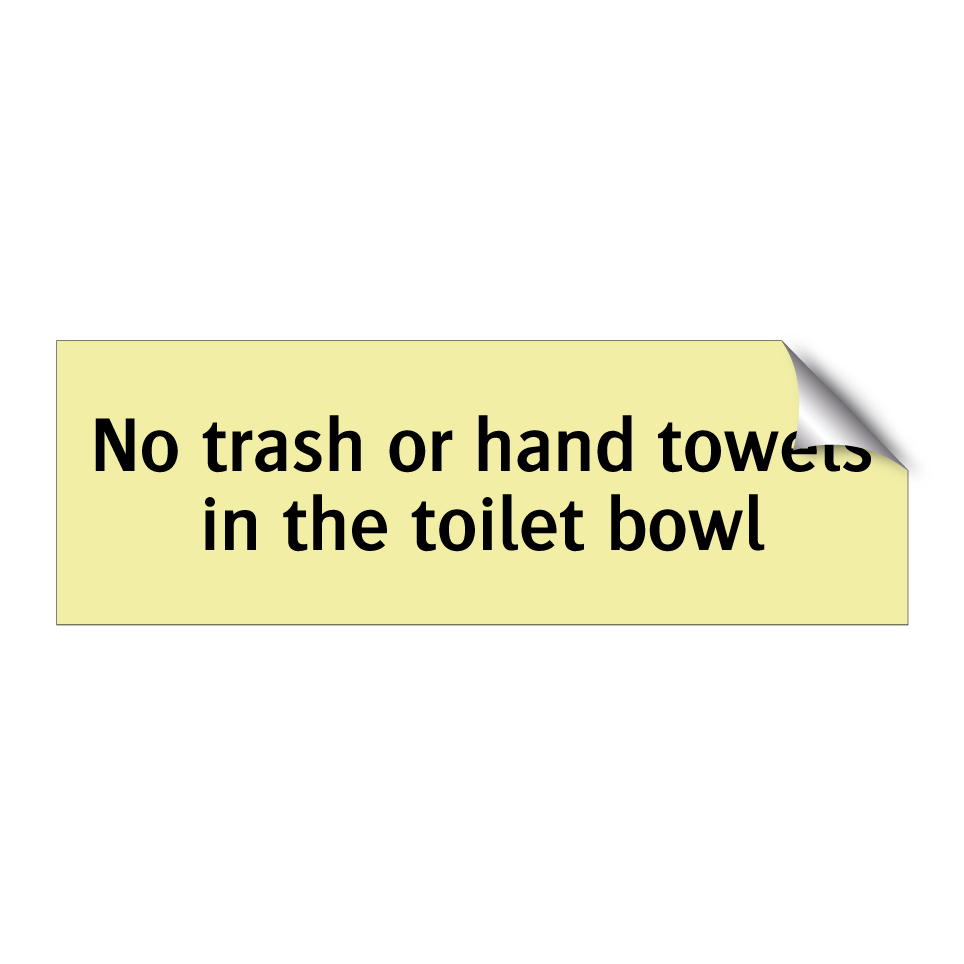 No trash or hand towels in the toilet bowl
