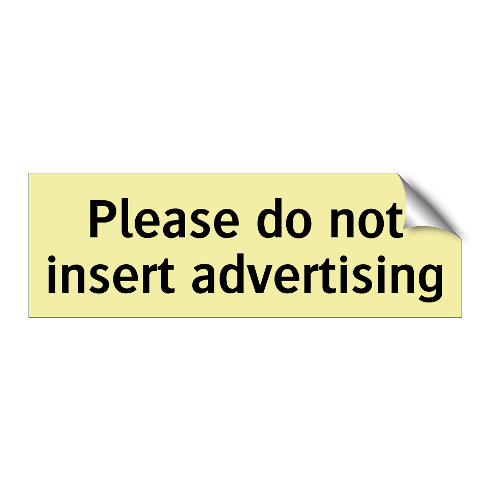 Please do not insert advertising
