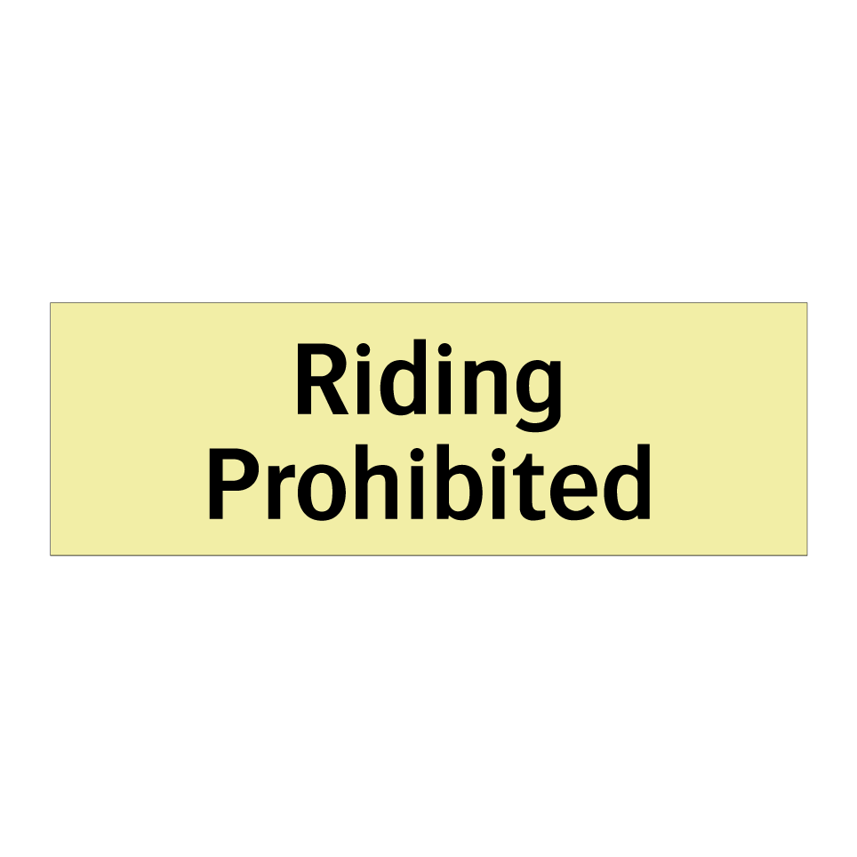 Riding Prohibited