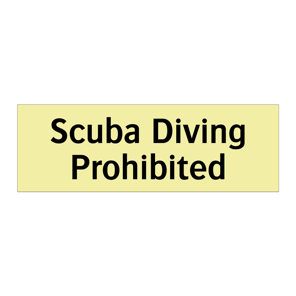 Scuba Diving Prohibited