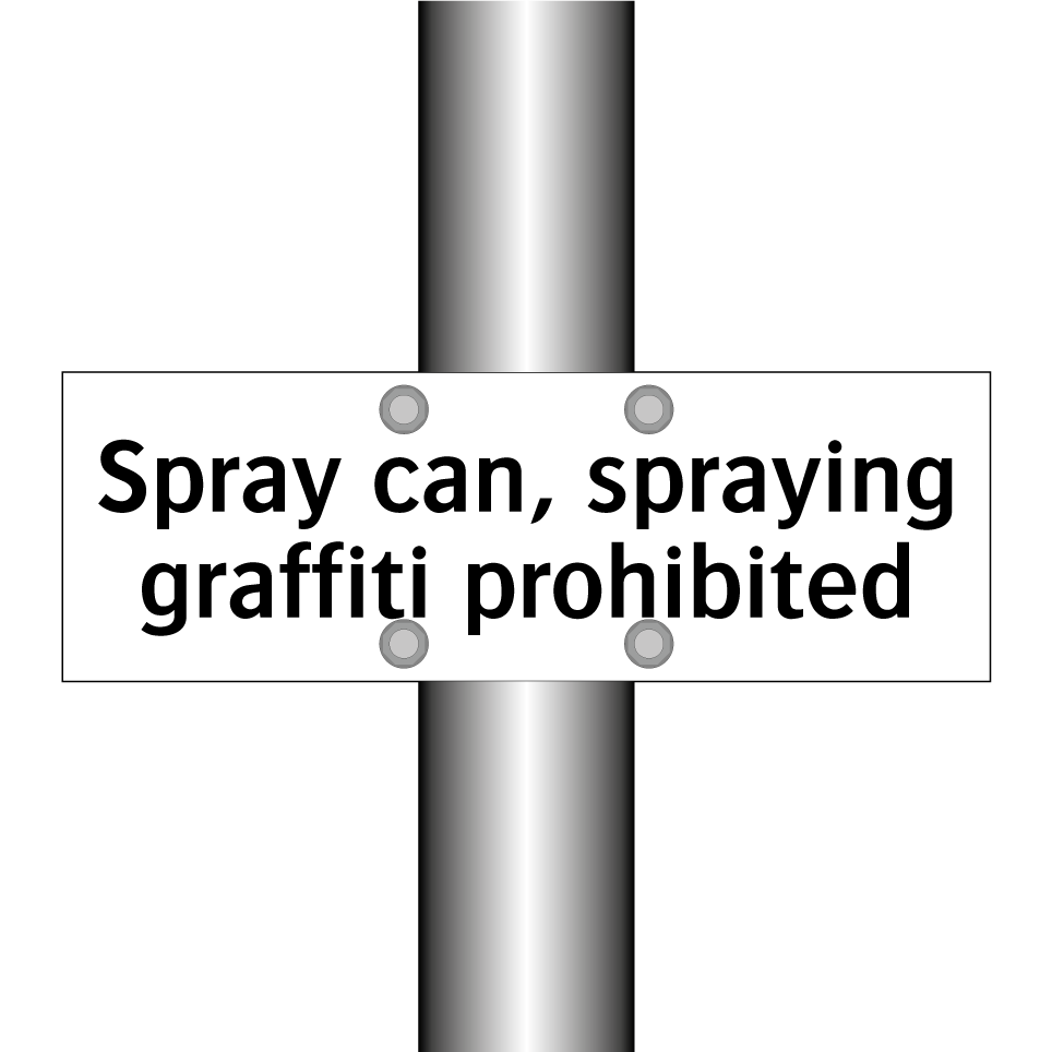 Spray can, spraying graffiti prohibited