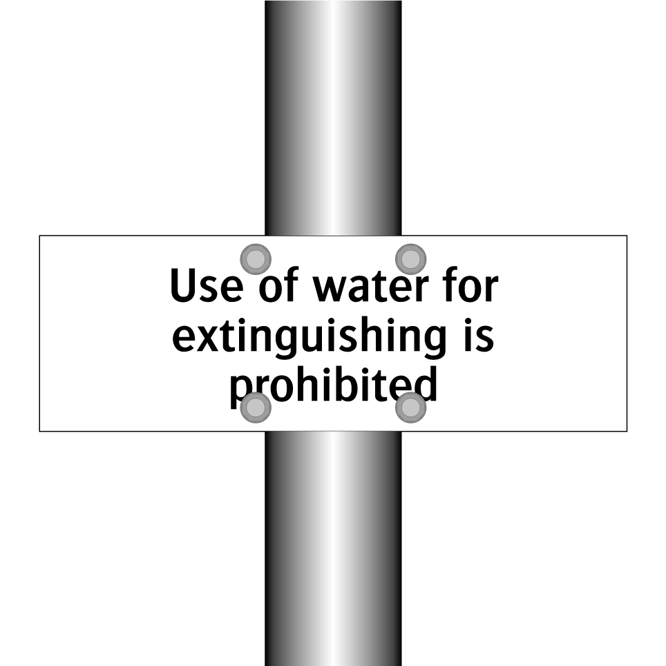 Use of water for extinguishing is prohibited