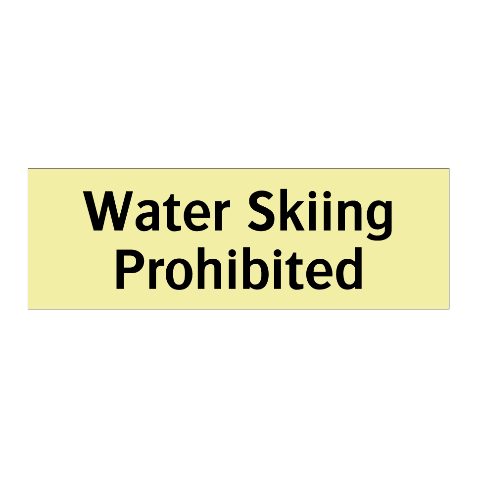 Water Skiing Prohibited