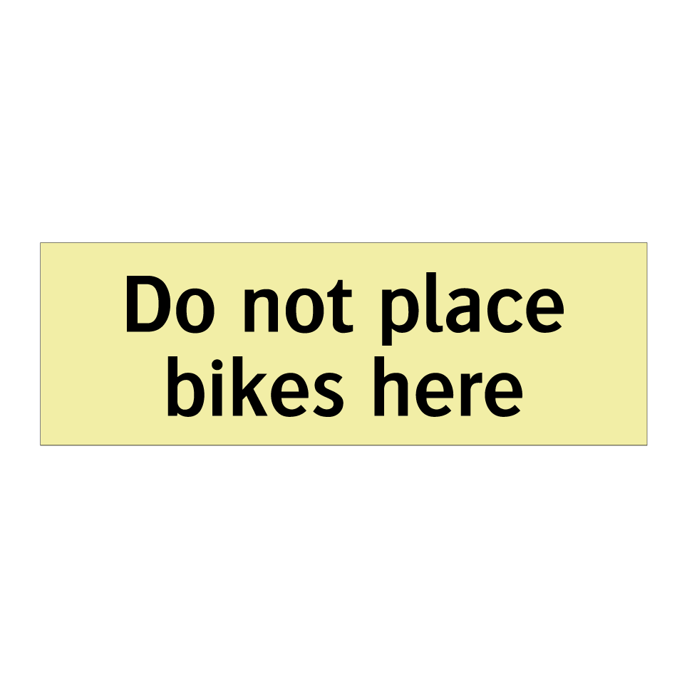Do not place bikes here