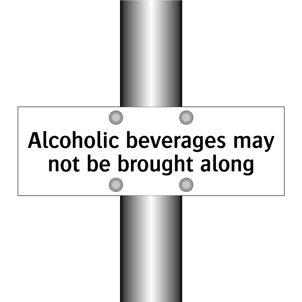 Alcoholic beverages may not be brought along