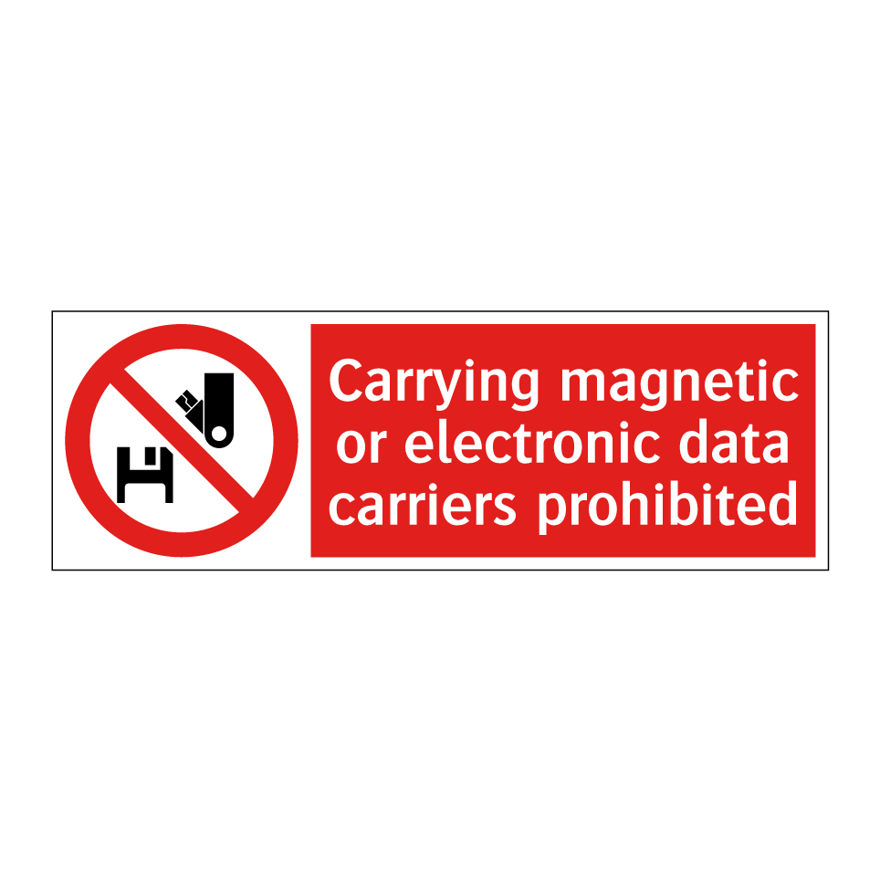 Carrying magnetic or electronic data carriers prohibited