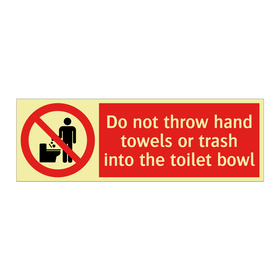 Do not throw hand towels or trash into the toilet bowl