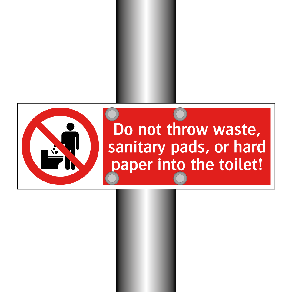 Do not throw waste, sanitary pads, or hard paper into the toilet!