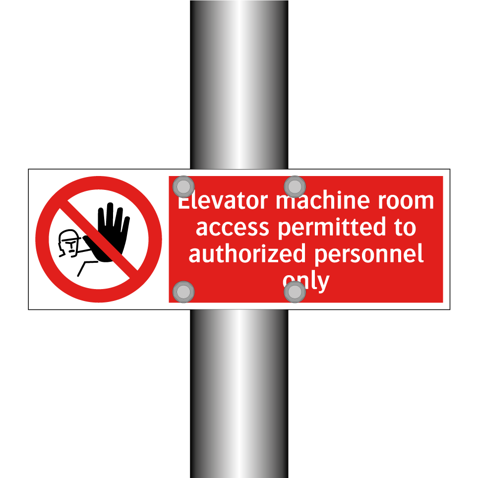Elevator machine room access permitted to authorized personnel only