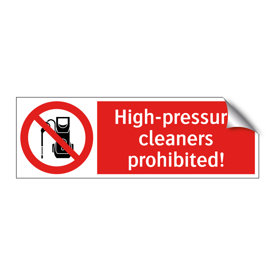 High-pressure cleaners prohibited!