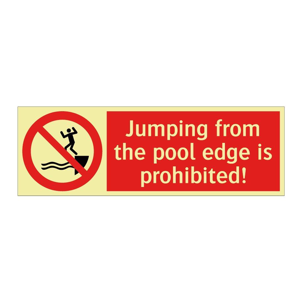 Jumping from the pool edge is prohibited!