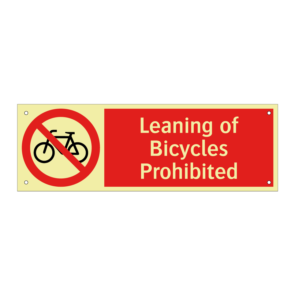 Leaning of Bicycles Prohibited