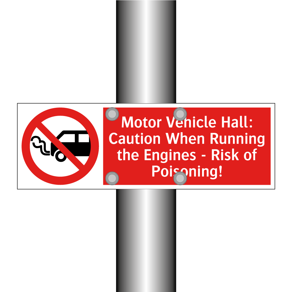 Motor Vehicle Hall: Caution When Running the Engines - Risk of Poisoning!