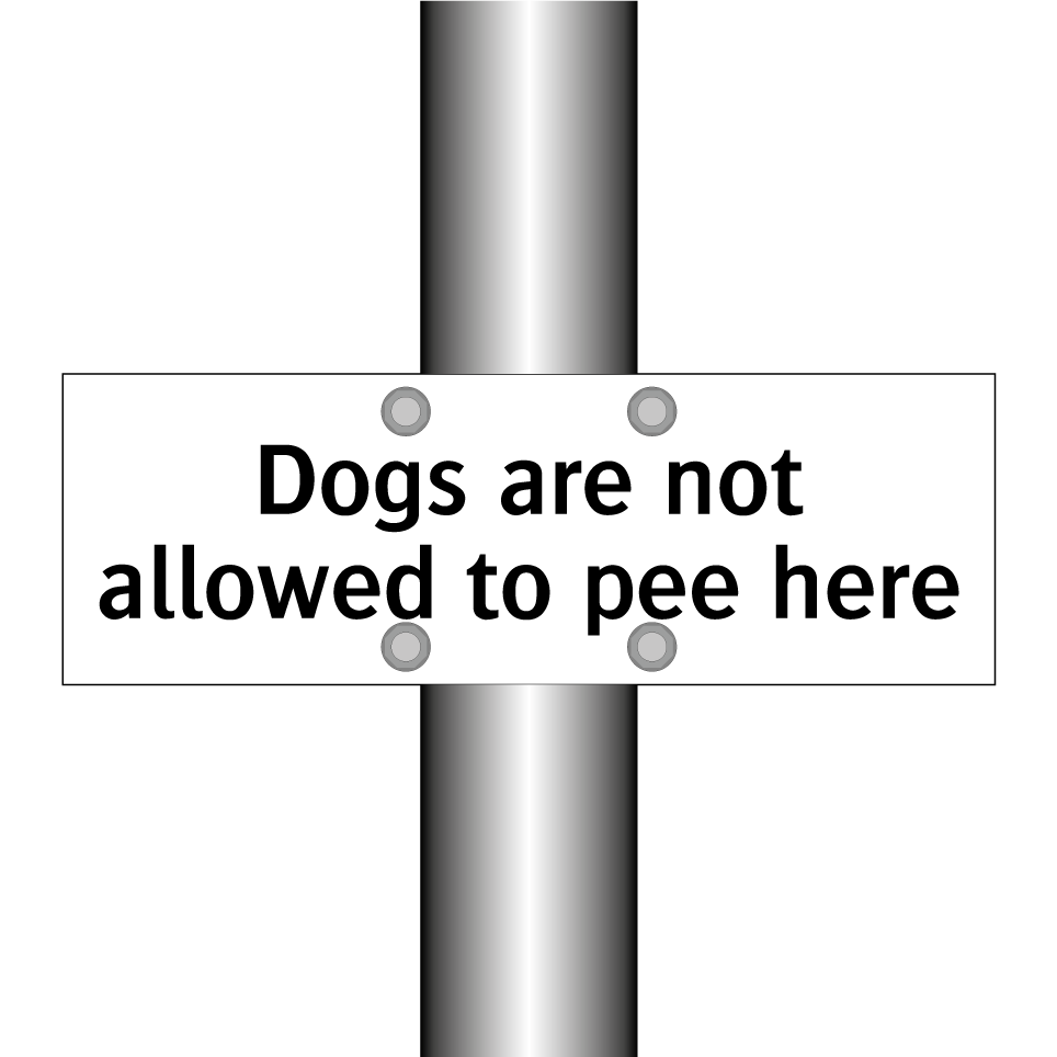 Dogs are not allowed to pee here