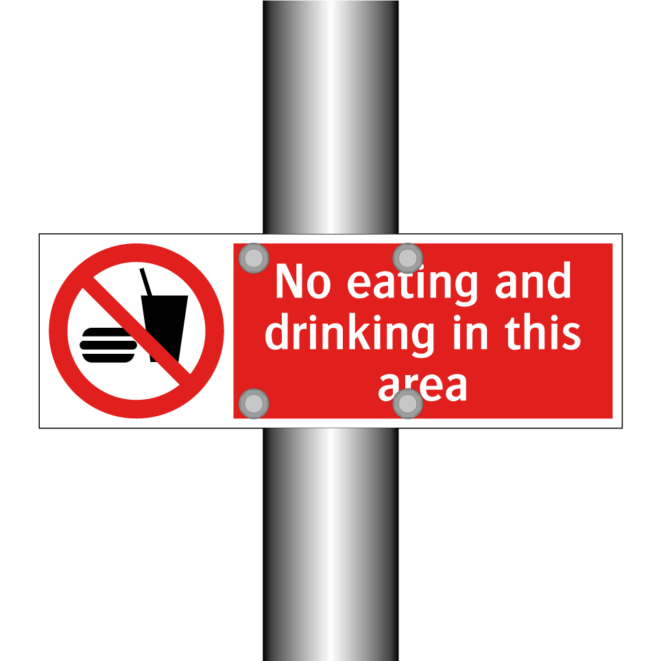 No eating and drinking in this area