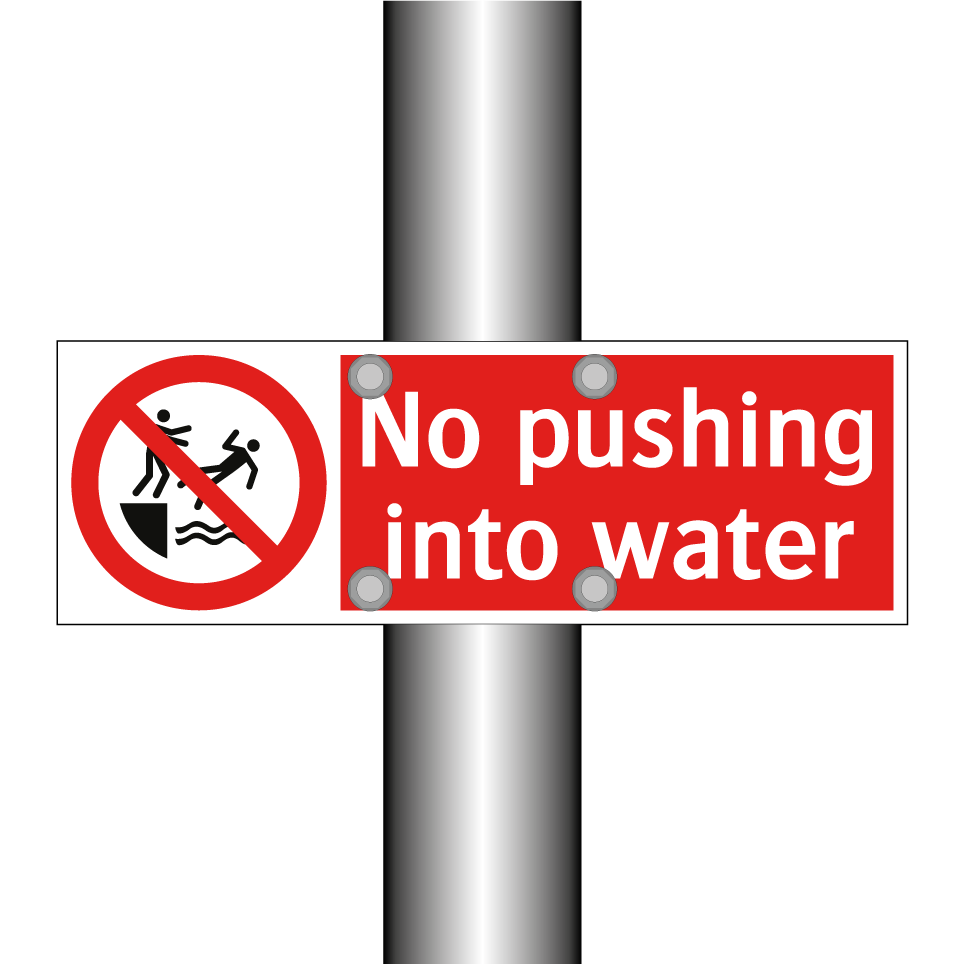 No pushing into water