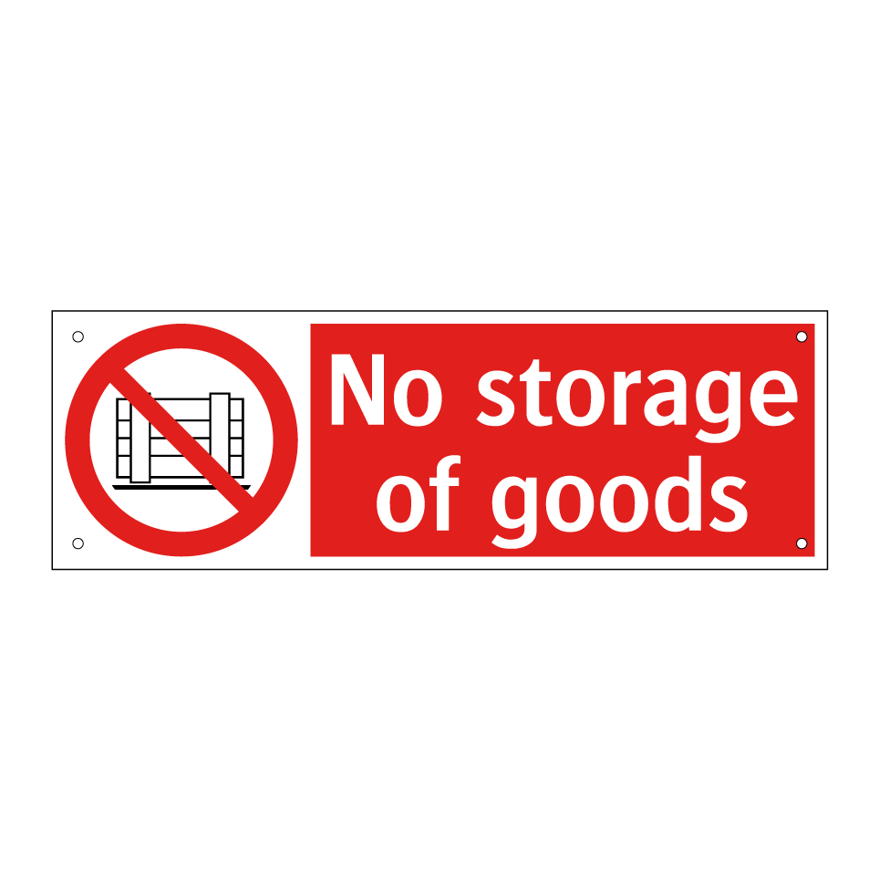 No storage of goods