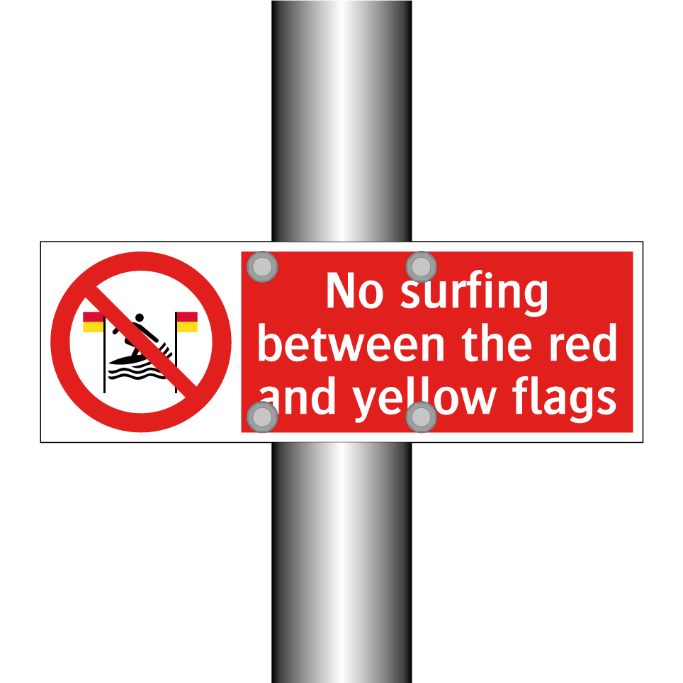 No surfing between the red and yellow flags
