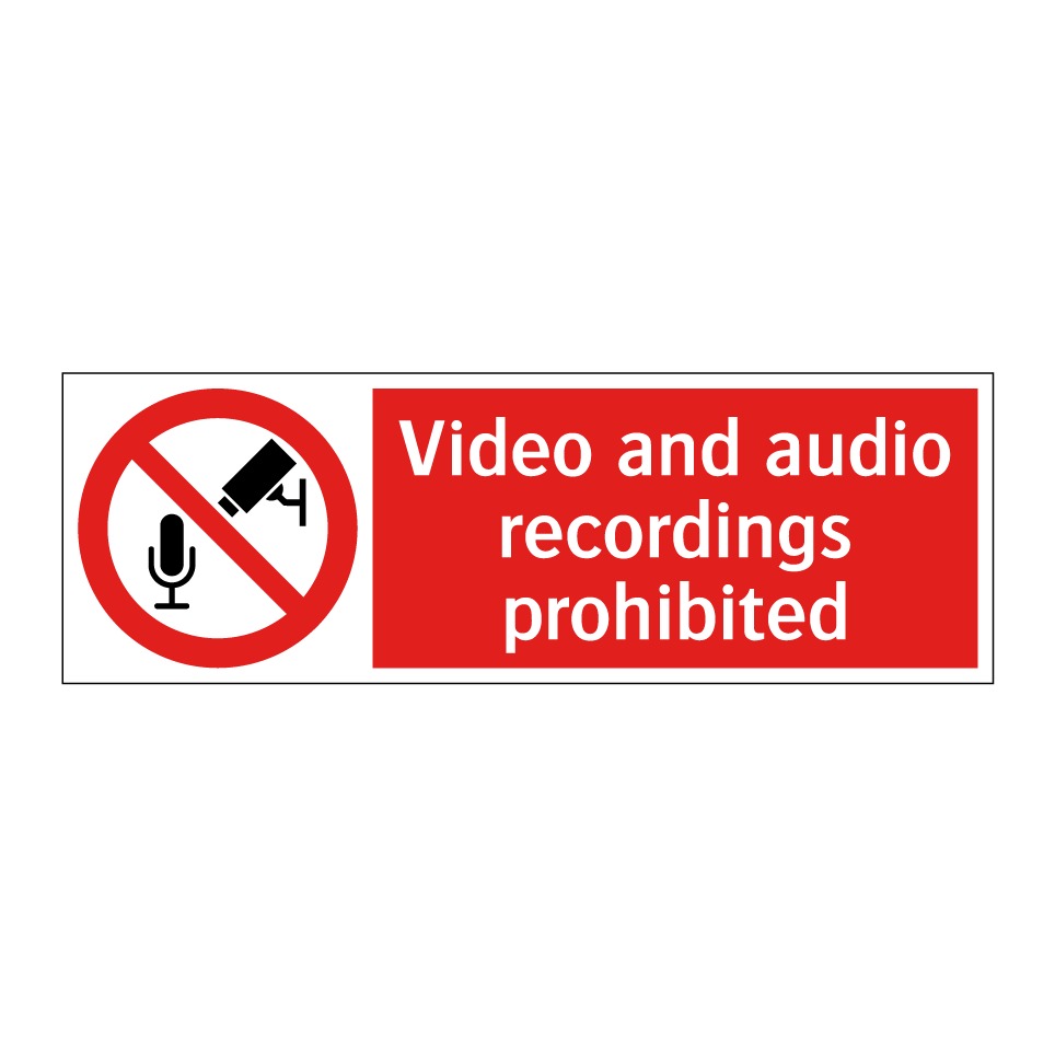 Video and audio recordings prohibited