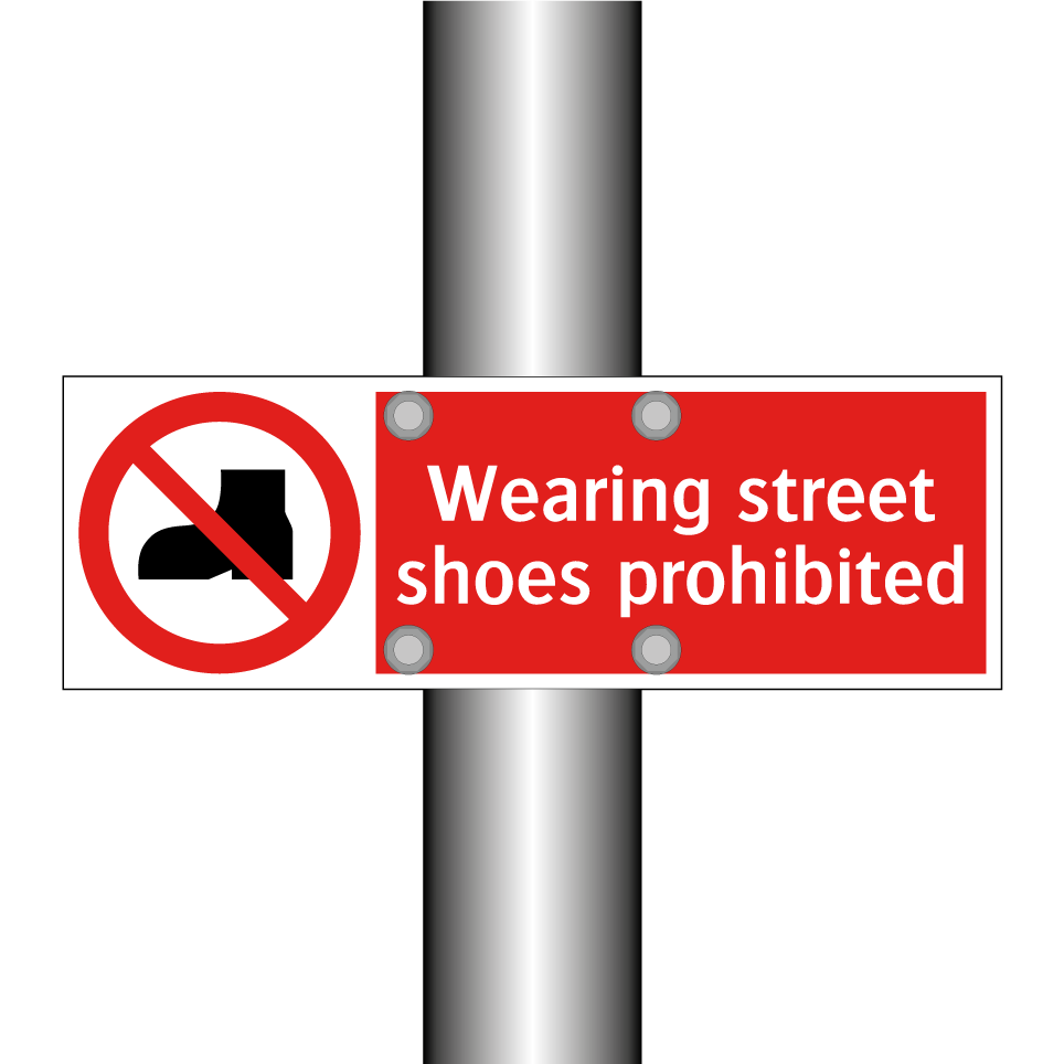Wearing street shoes prohibited