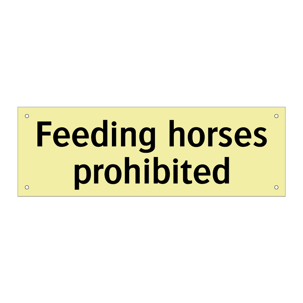 Feeding horses prohibited