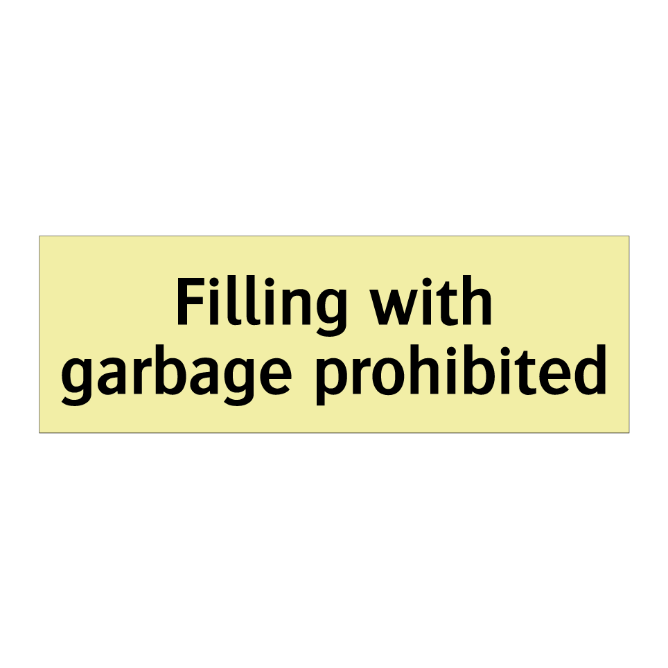 Filling with garbage prohibited