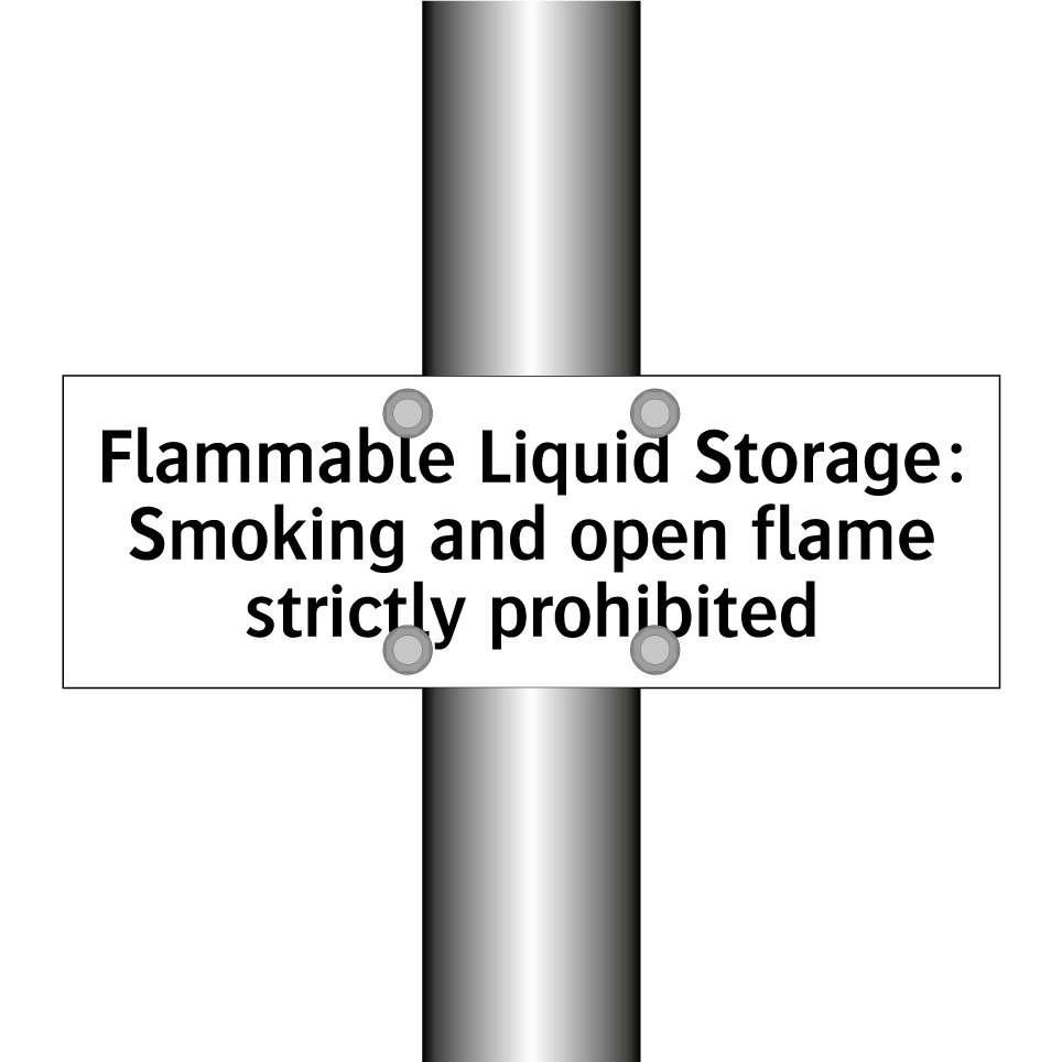 Flammable Liquid Storage: Smoking and open flame strictly prohibited