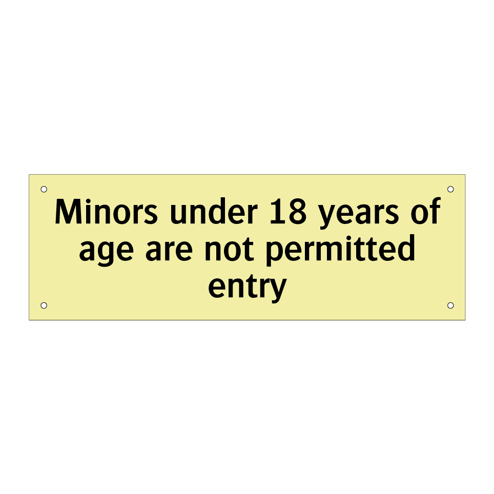 Minors under 18 years of age are not permitted entry