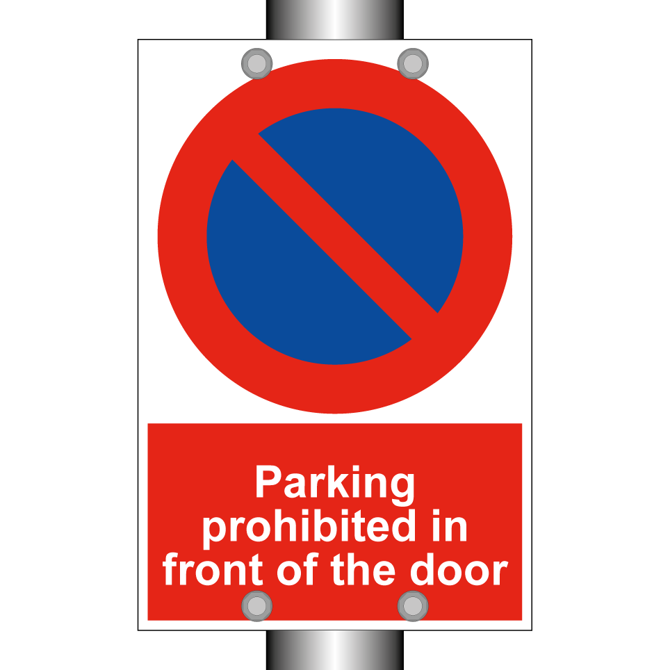 Parking prohibited in front of the door