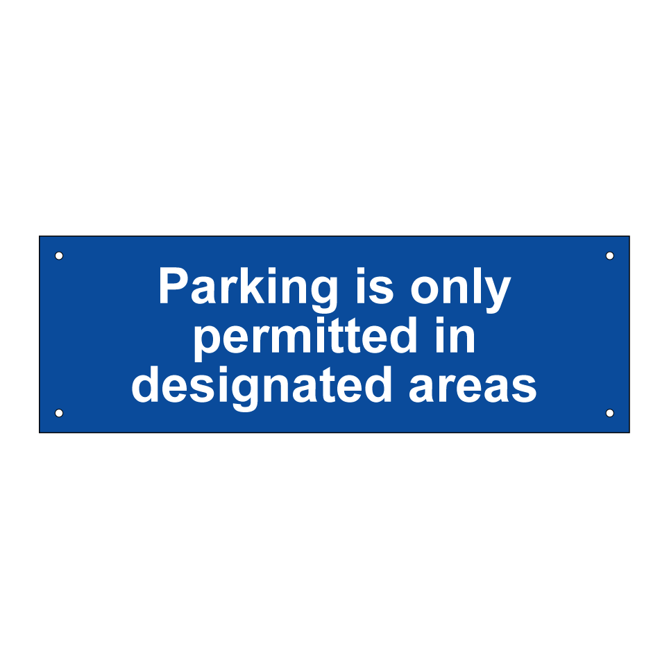 Parking is only permitted in designated areas