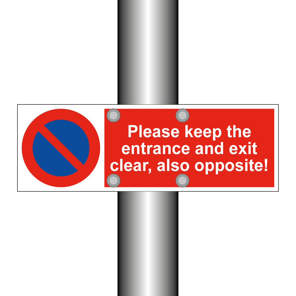 Please keep the entrance and exit clear, also opposite!