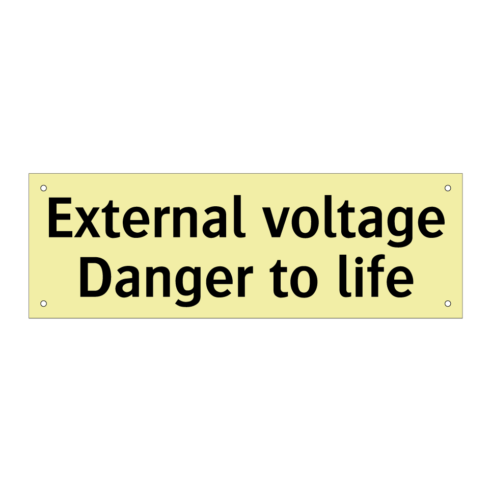 External voltage Danger to life
