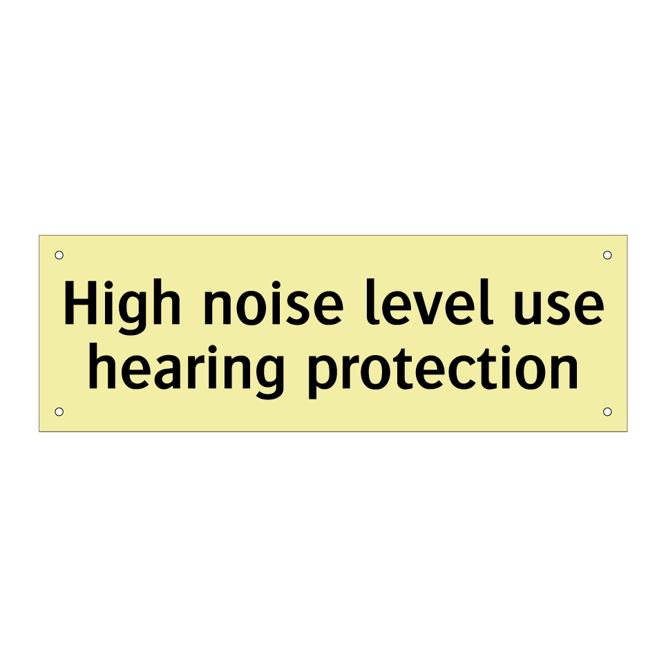 High noise level use hearing protection