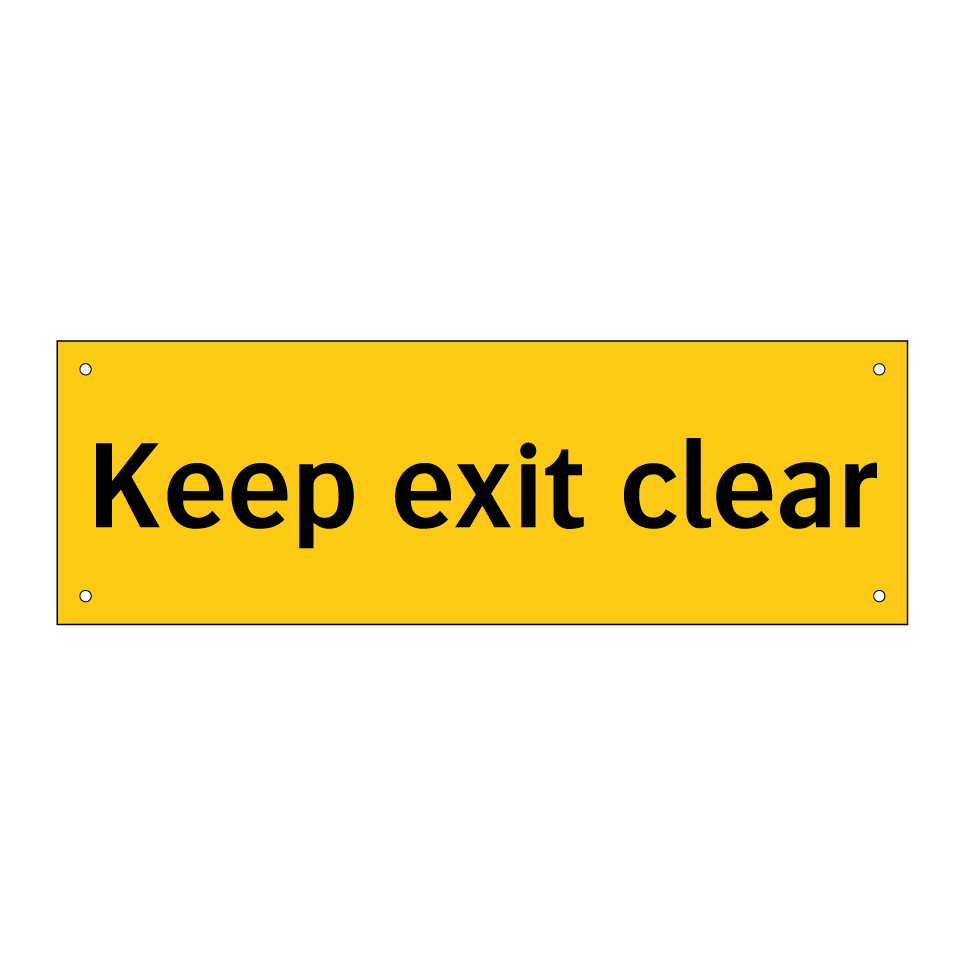 Keep exit clear