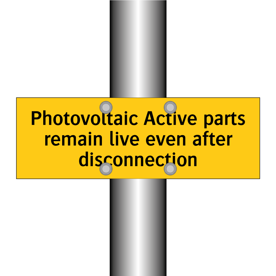 Photovoltaic Active parts remain live even after disconnection
