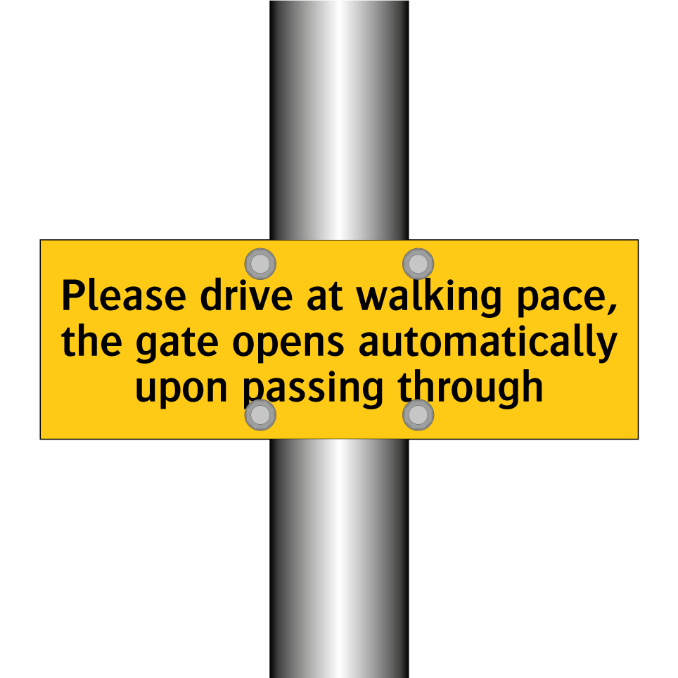 Please drive at walking pace, the gate opens automatically upon passing through