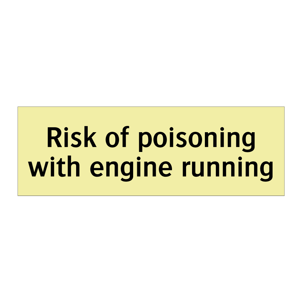 Risk of poisoning with engine running