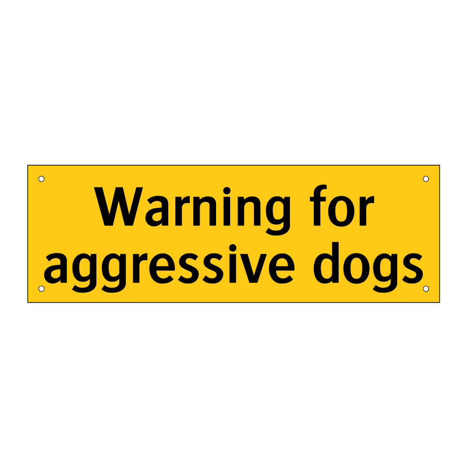 Warning for aggressive dogs