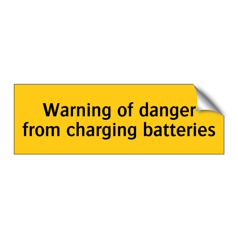 Warning of danger from charging batteries