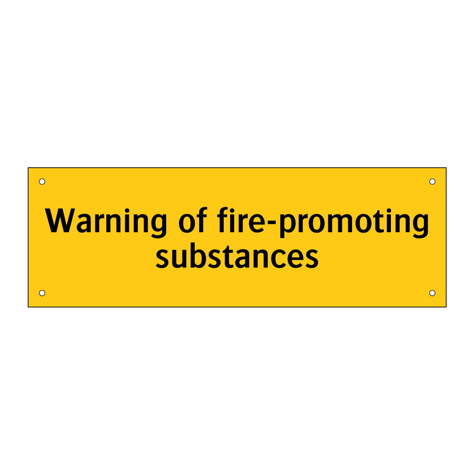 Warning of fire-promoting substances