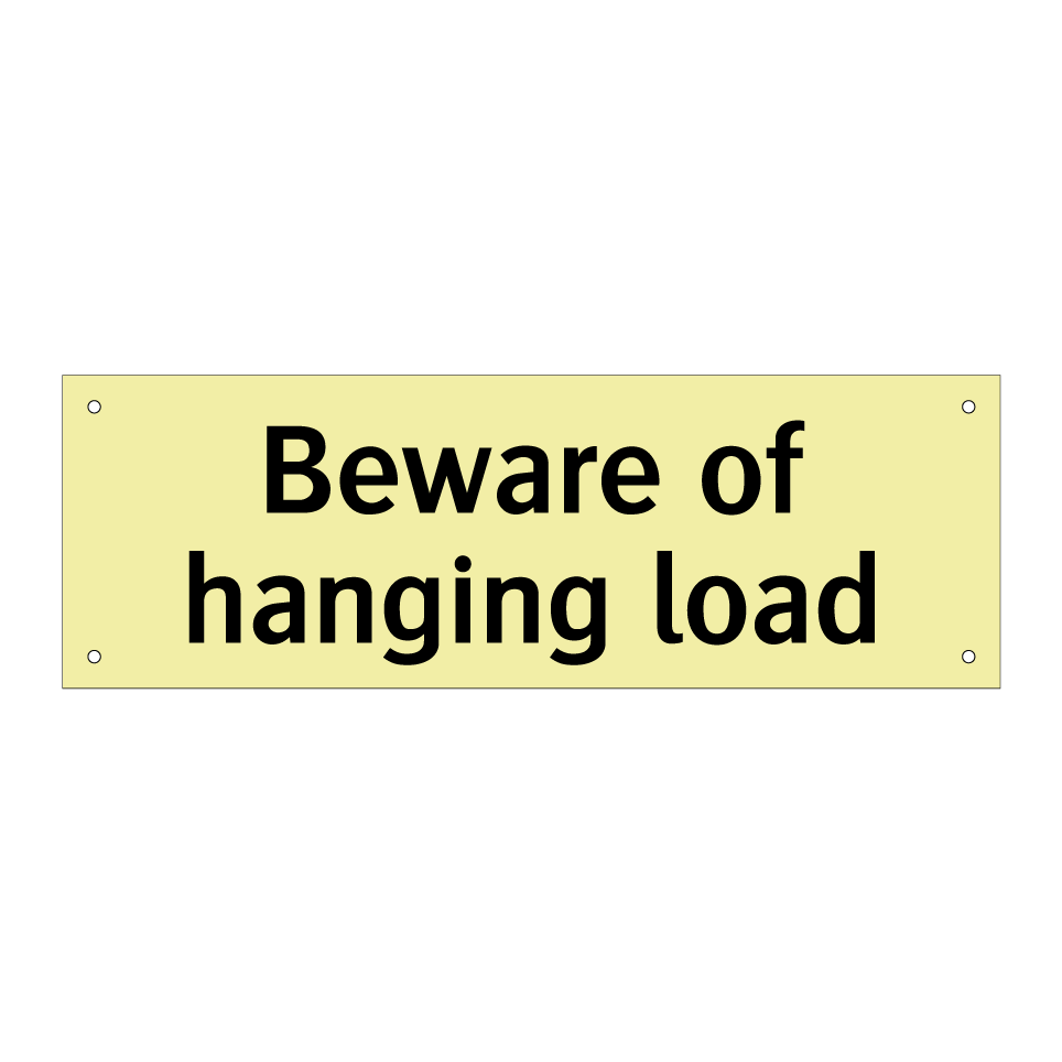 Beware of hanging load