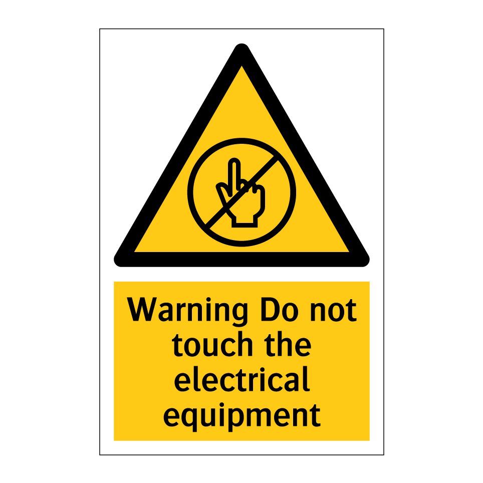 Warning Do not touch the electrical equipment