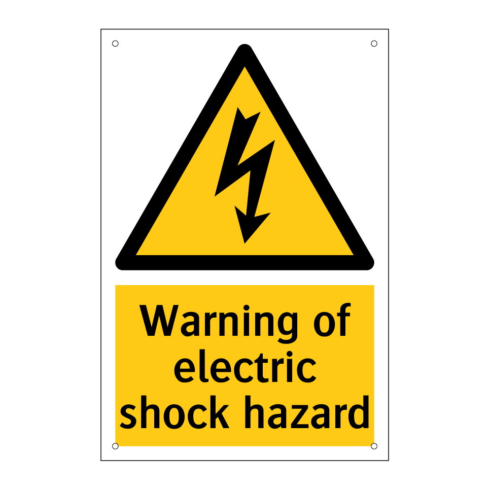 Warning of electric shock hazard