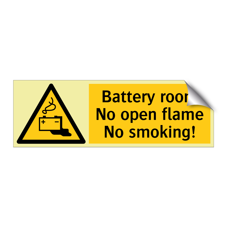 Battery room No open flame No smoking!