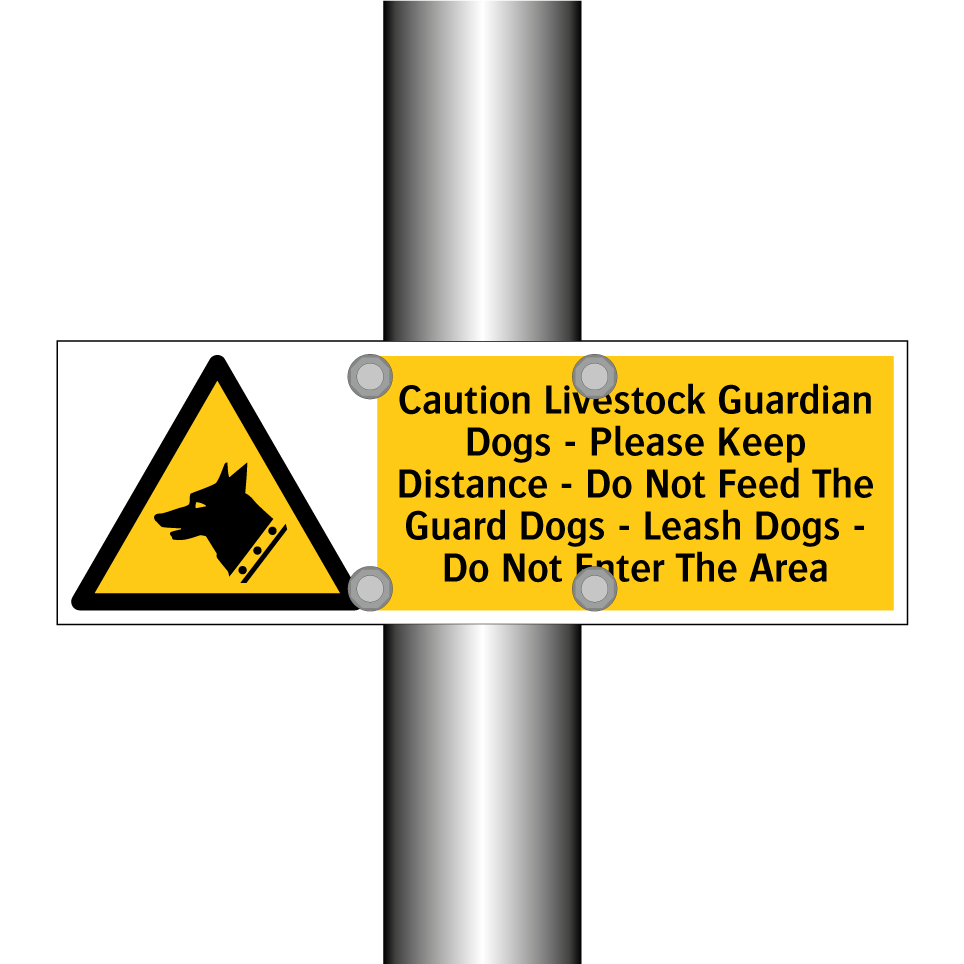 Caution Livestock Guardian Dogs - Please Keep Distance - Do Not Feed The Guard Dogs - Leash Dogs - Do Not Enter The Area